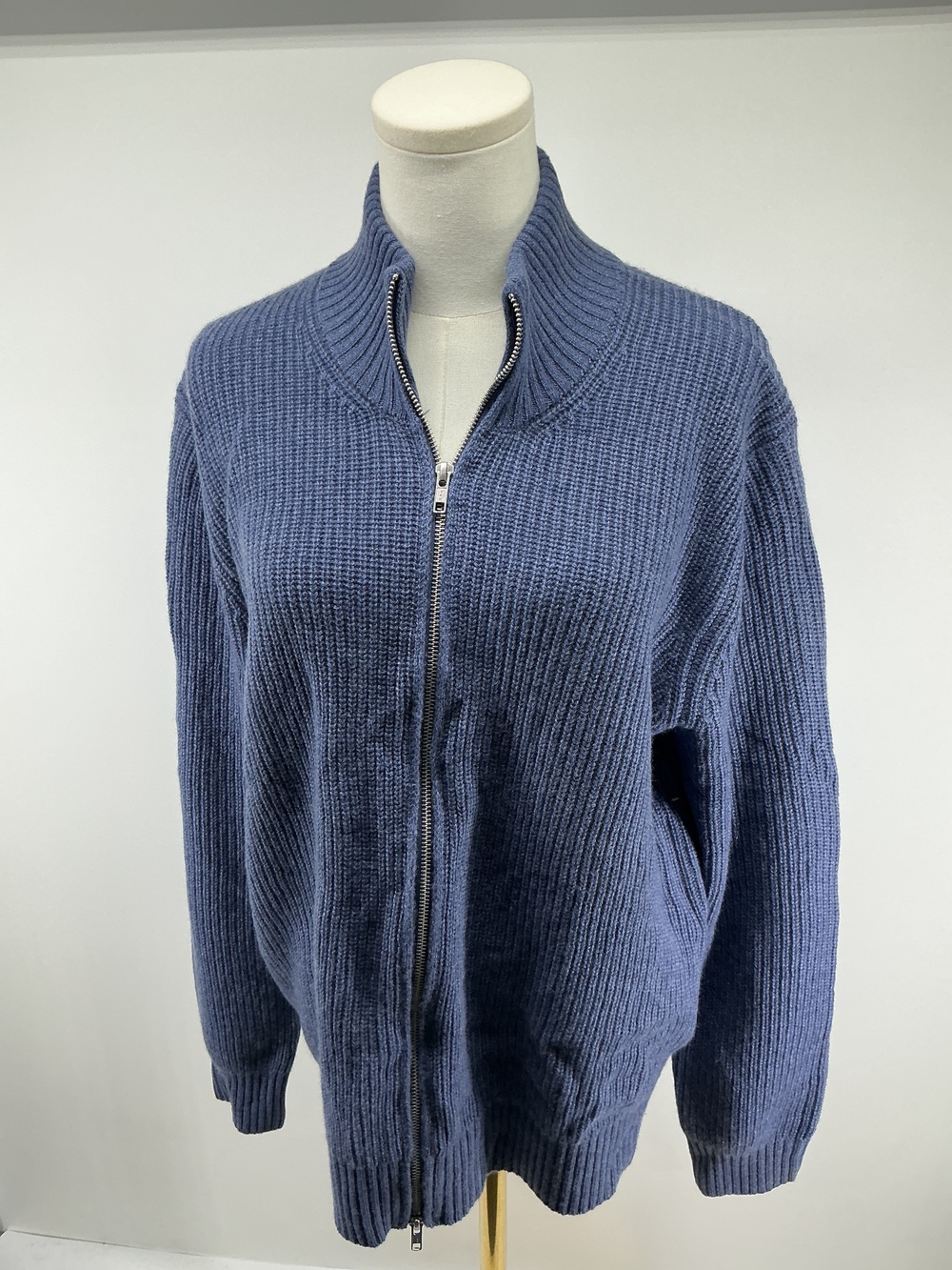 Mongolian Cashmere Fisherman Full Zip Sweater